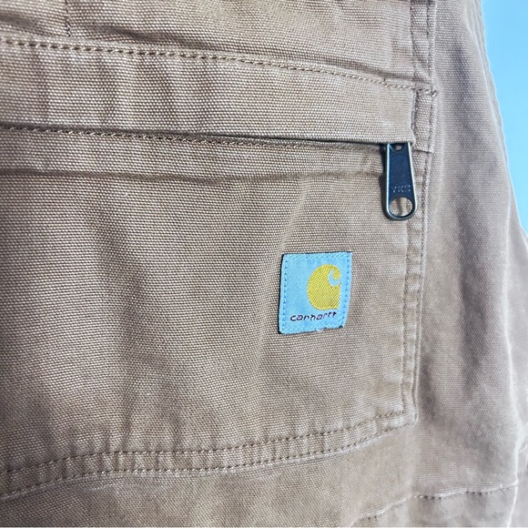 CARHARTT Relaxed Fit Short Overalls Brown Canvas Size M (8–10) - Picture 6 of 10